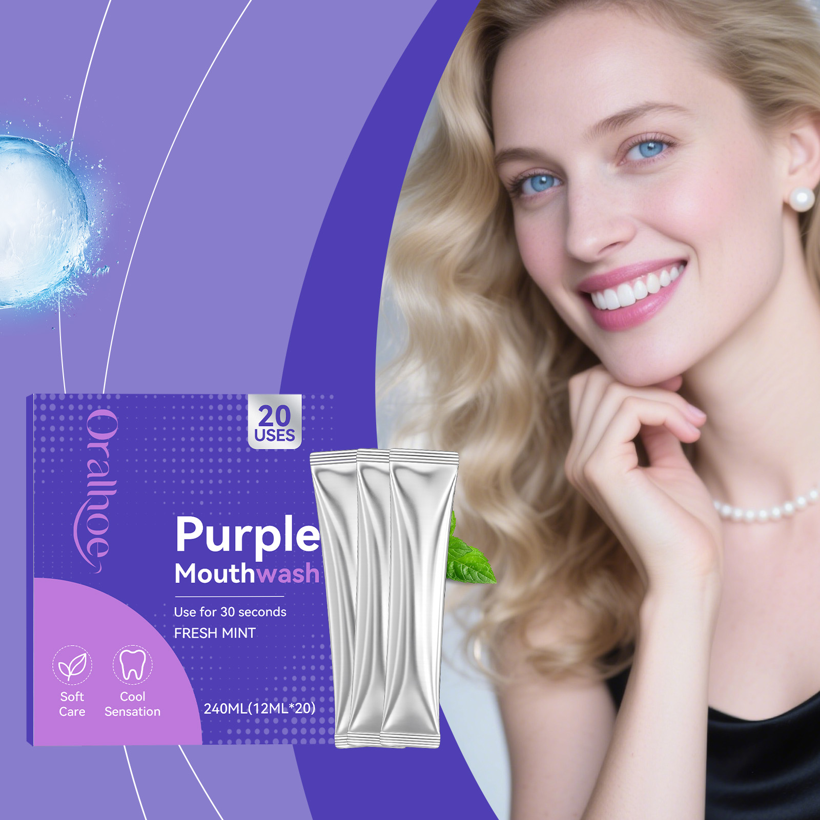 20pcs Purple Mouthwash Teeth W - Teeth Whitening Mouthwash recension och pris