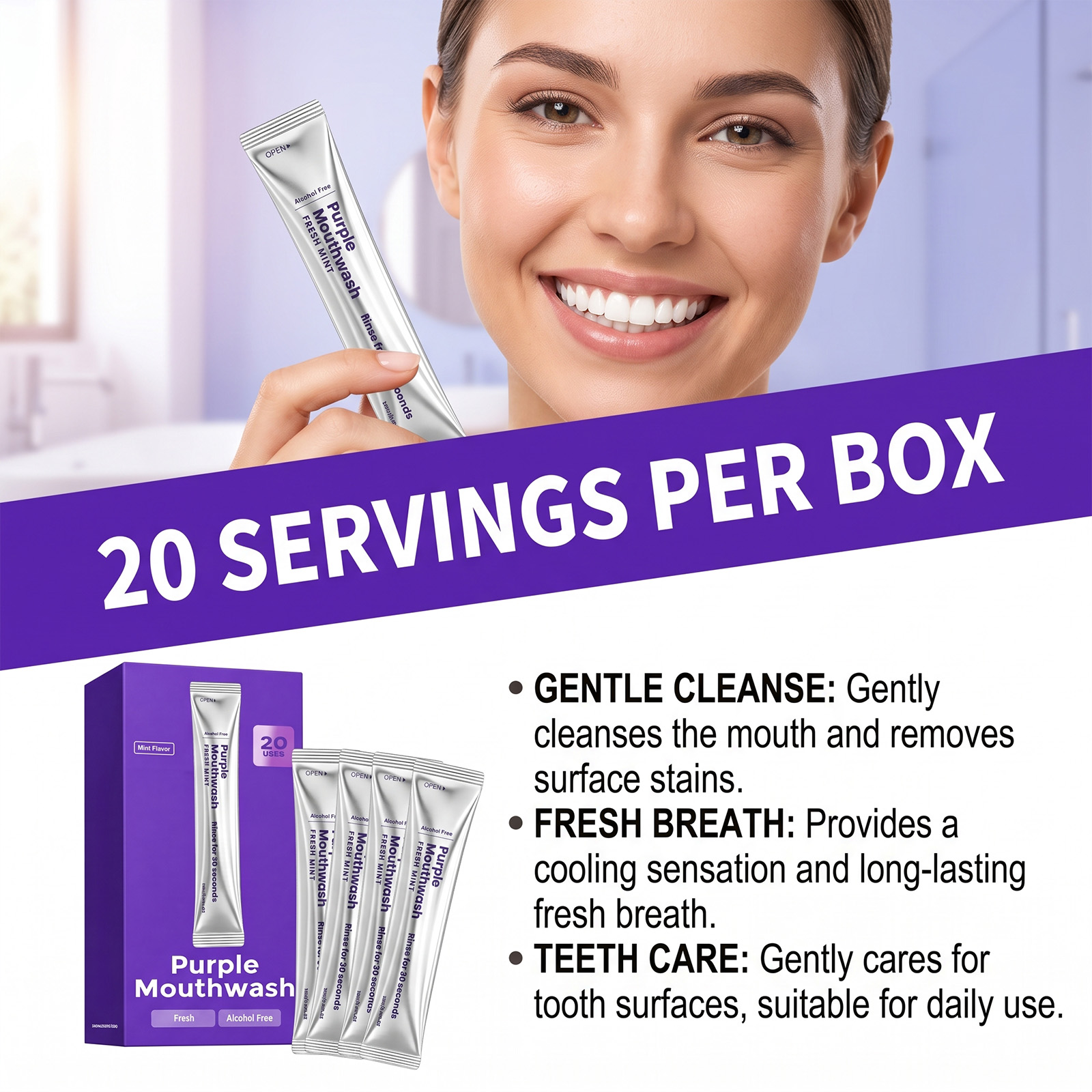 20 Pack Instant Whitening Mout - Teeth Whitening Mouthwash recension och pris
